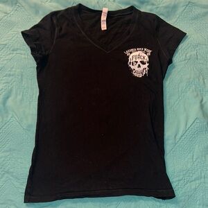 Black Graphic V-Neck T-Shirt